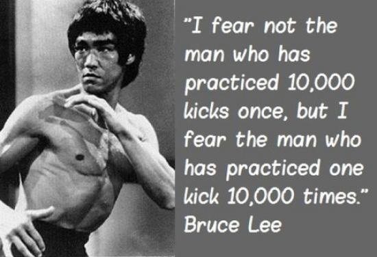 Bruce Lee kicks quote