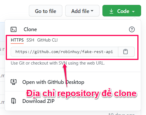 Clone repository Github