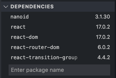 Danh sách dependencies